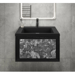 Набор тумбы с раковиной Montebella 51.01 Nero LED 650x480 (Pantera)