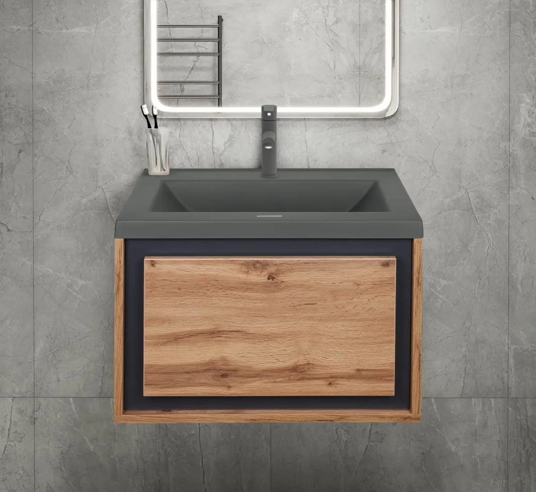 Set dulap cu lavoar Montebella 51.01 Spirit LED 650x480 (Lemur)