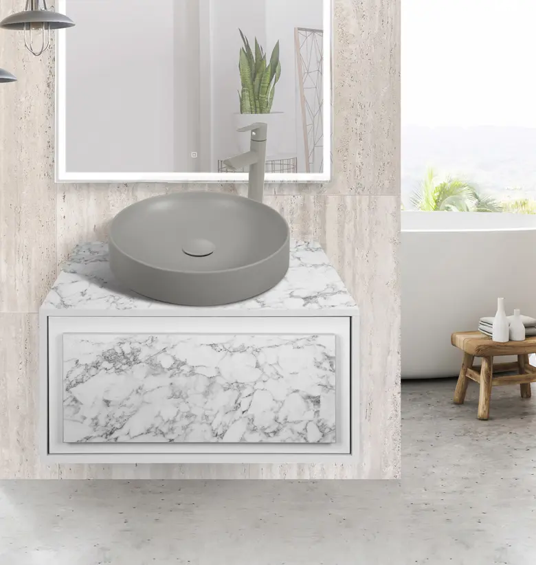 Set dulap cu lavoar Montebella 51.02 Bianco LED + Naomi 455х455 (Koala)