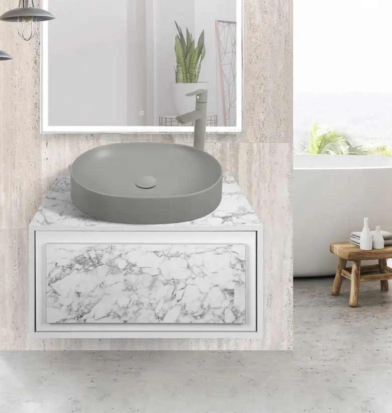 Set dulap cu lavoar Montebella 51.02 Bianco LED + Naomi 550х425 (Koala)