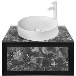 Set dulap cu lavoar Montebella 51.02 Nero LED + Naomi 455х455 (Panda) Thumb