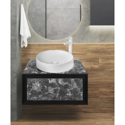 Set dulap cu lavoar Montebella 51.02 Nero LED + Naomi 455х455 (Panda)