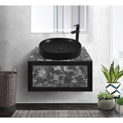 Set dulap cu lavoar Montebella 51.02 Nero LED + Naomi 550x425 (Pantera)