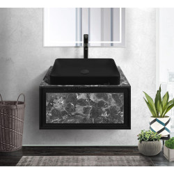 Set dulap cu lavoar Montebella 51.02 Nero LED + Naomi 585х385 (Pantera)