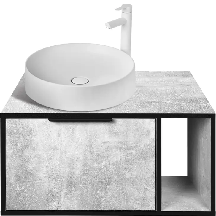 Набор тумбы с раковиной Montebella 52.01 Loft + Naomi 455x455 (Panda)