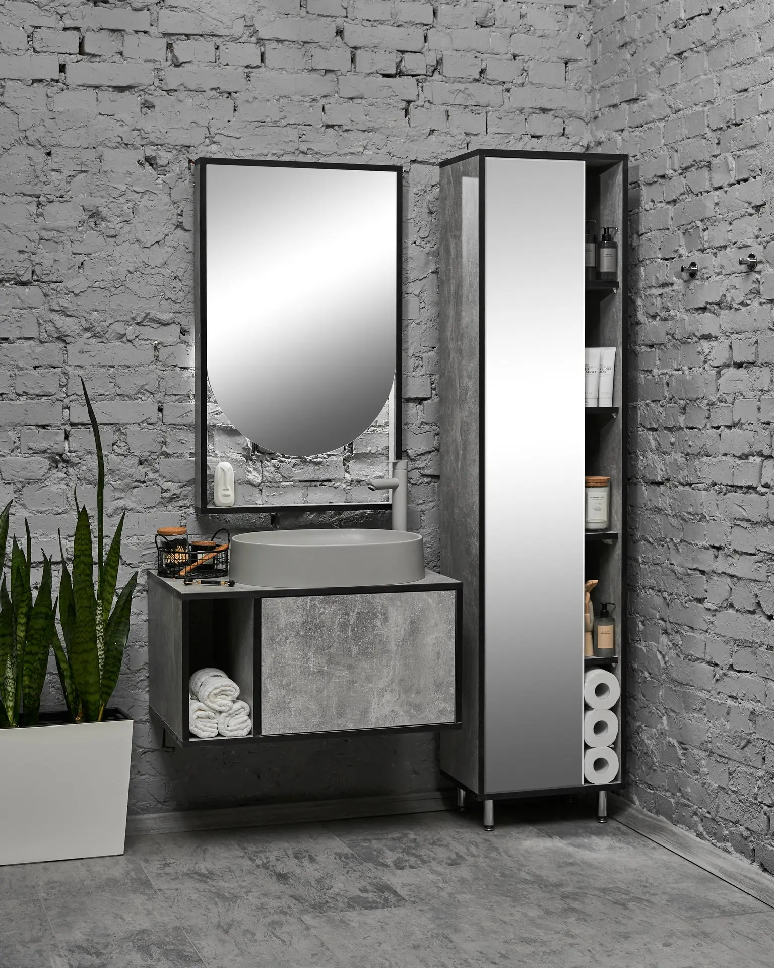 Набор тумбы с раковиной Montebella 52.01 Loft + Naomi 550x425 (Koala)