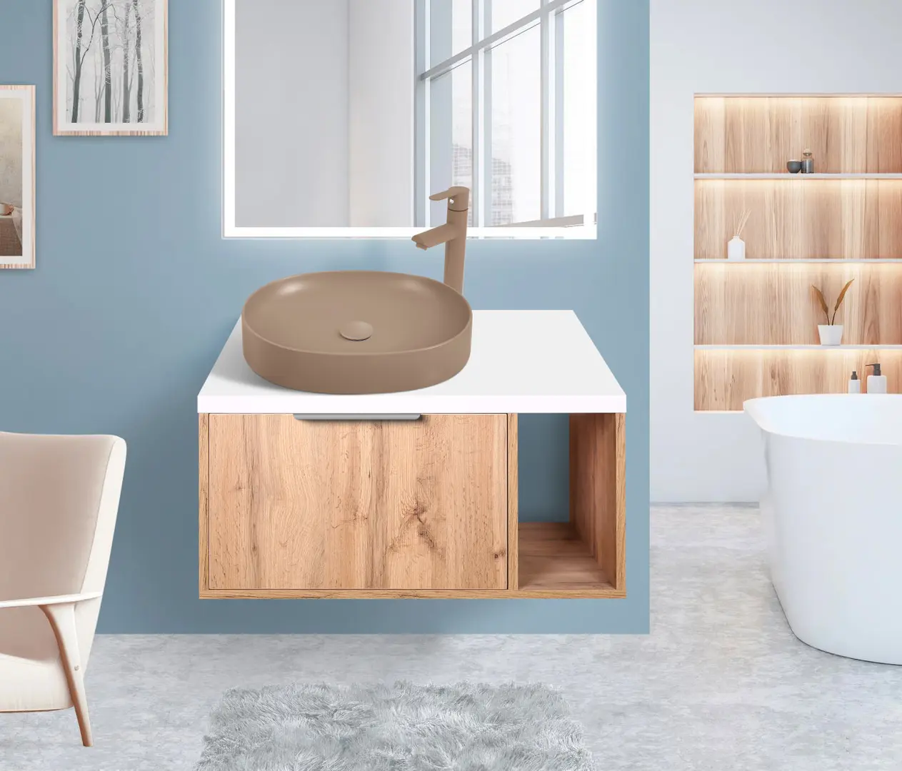 Set dulap cu lavoar Montebella 52.01 Sirius + Naomi 550x425 (Jaguar)