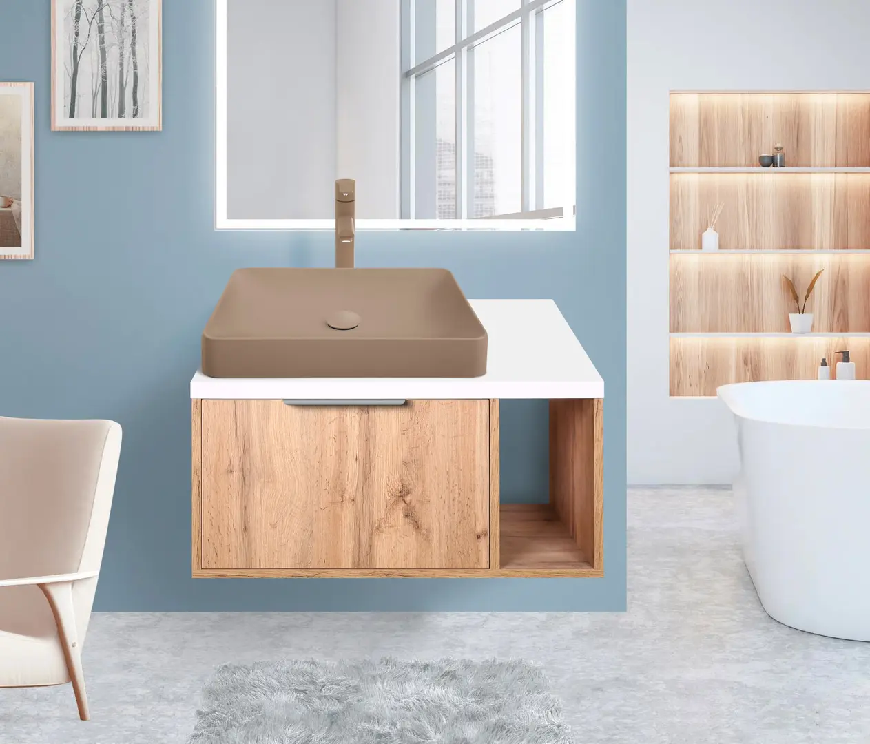 Set dulap cu lavoar Montebella 52.01 Sirius + Naomi 585x385 (Jaguar)