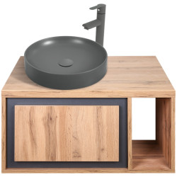 Набор тумбы с раковиной Montebella 52.01 Spirit LED + Naomi 455x455 (Lemur) Thumb