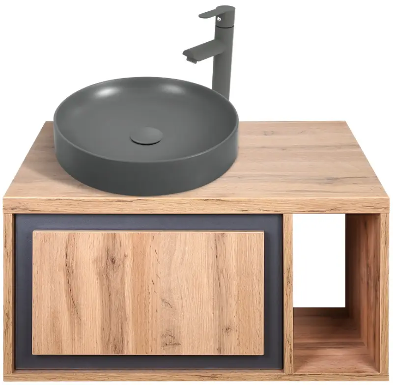 Набор тумбы с раковиной Montebella 52.01 Spirit LED + Naomi 455x455 (Lemur)