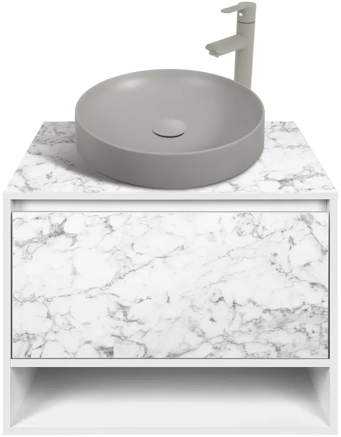 Set dulap cu lavoar Montebella 53.01 Bianco LED + Naomi 455х455 (Koala)