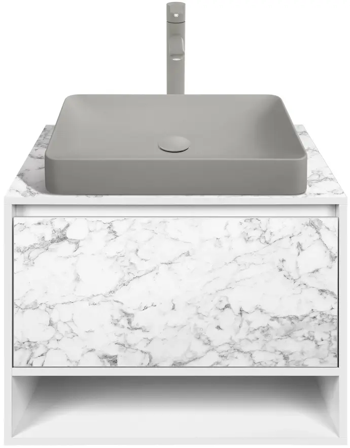 Набор тумбы с раковиной Montebella 53.01 Bianco LED + Naomi 585x385 (Koala)