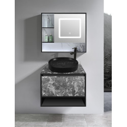 Set dulap cu lavoar Montebella 53.01 Nero LED + Naomi 550x425 (Pantera)
