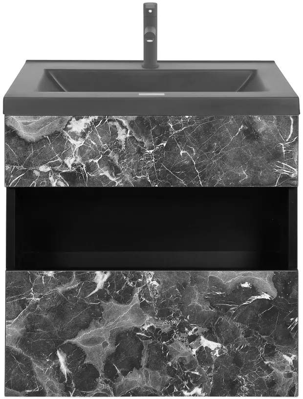 Set dulap cu lavoar Montebella 55.01 Nero LED 600x460 (Lemur)