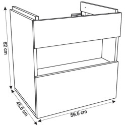 Set dulap cu lavoar Montebella 55.01 Nero LED 600x460 (Lemur) Thumb