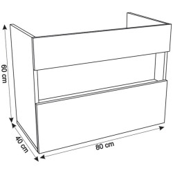 Set dulap cu lavoar Montebella 55.03 Nero LED + Enzo 800x400 (Lemur) Thumb
