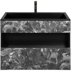 Набор тумбы с раковиной Montebella 55.03 Nero LED + Enzo 800x400 (Pantera) Thumb