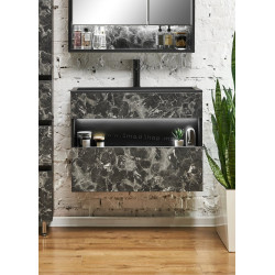 Набор тумбы с раковиной Montebella 55.03 Nero LED + Enzo 800x400 (Pantera) Thumb