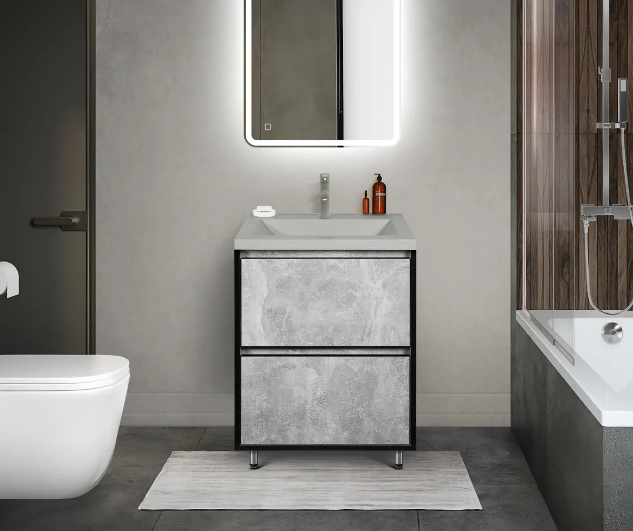 Set dulap cu lavoar Montebella 57.01 Loft N 600x460 (Koala)