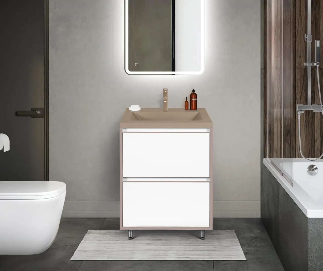 Set dulap cu lavoar Montebella 57.01 Terra N 600x460 (Jaguar)