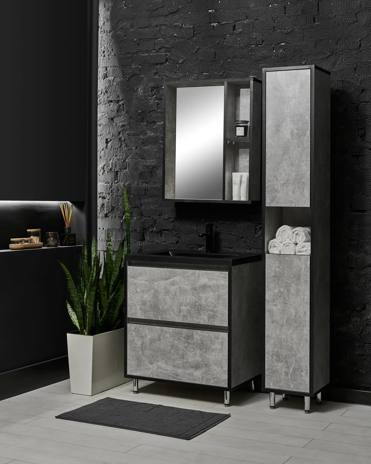 Set dulap cu lavoar Montebella 57.02 Loft N 700x480 (Pantera)