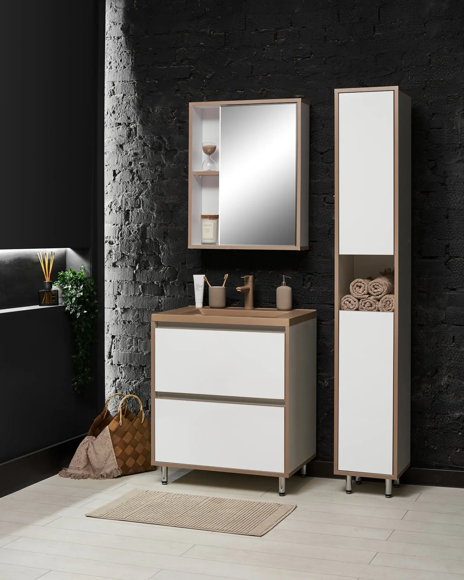 Набор тумбы с раковиной Montebella 57.02 Terra N 700x480 (Jaguar)