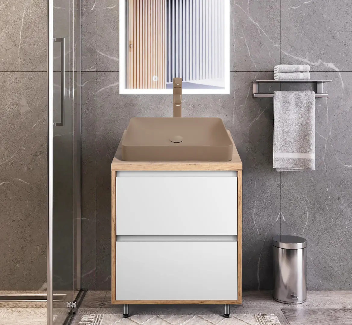 Set dulap cu lavoar Montebella 57.03 Sirius N + Naomi 585x385 (Jaguar)