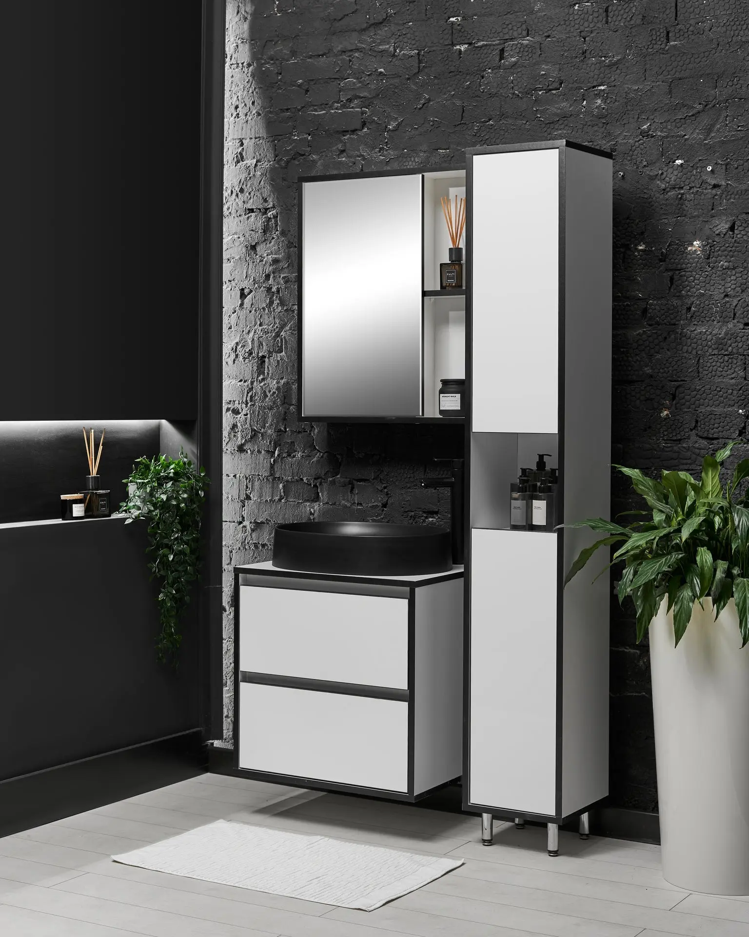 Set dulap cu lavoar Montebella 57.04 Eclipse + Naomi 550x425 (Pantera)