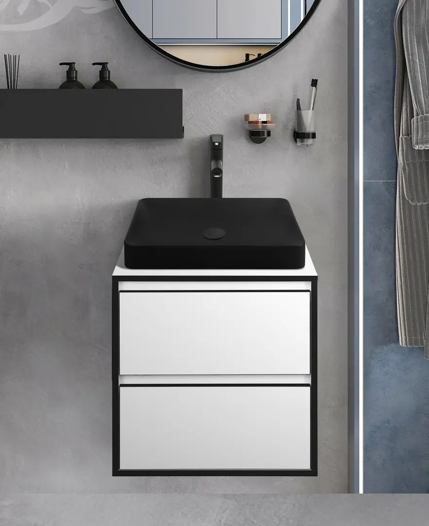 Набор тумбы с раковиной Montebella 57.04 Eclipse + Naomi 585х385 (Pantera)