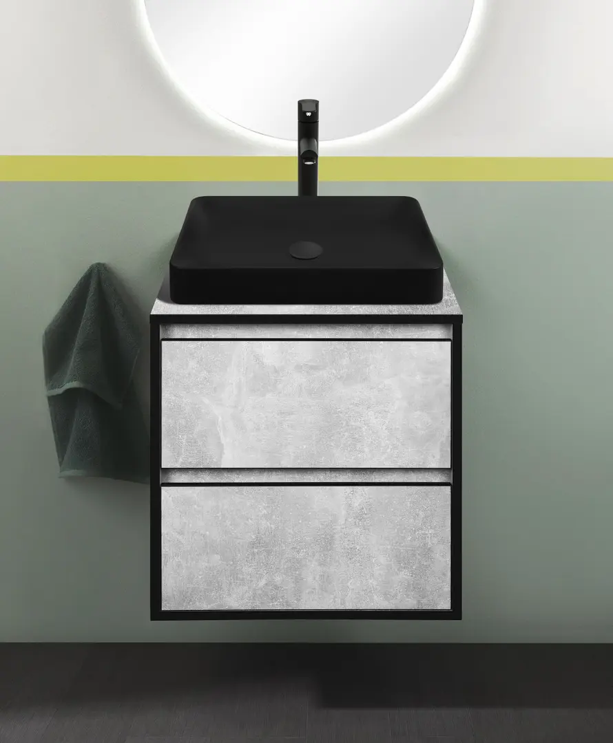 Набор тумбы с раковиной Montebella 57.04 Loft + Naomi 585х385 (Pantera)