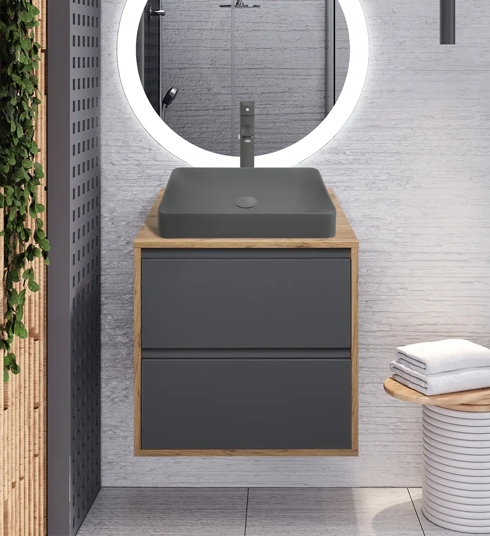 Set dulap cu lavoar Montebella 57.04 Spirit + Naomi 585х385 (Lemur)