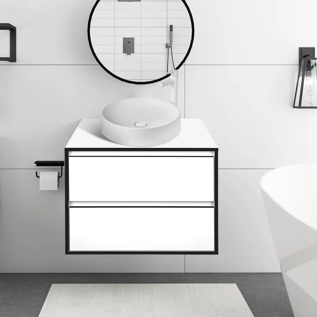 Set dulap cu lavoar Montebella 57.06 Eclipse + Naomi 455x455 (Panda)