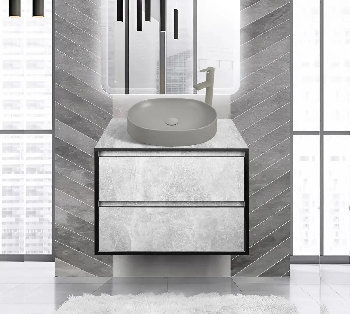 Set dulap cu lavoar Montebella 57.06 Loft + Naomi 550x425 (Koala)