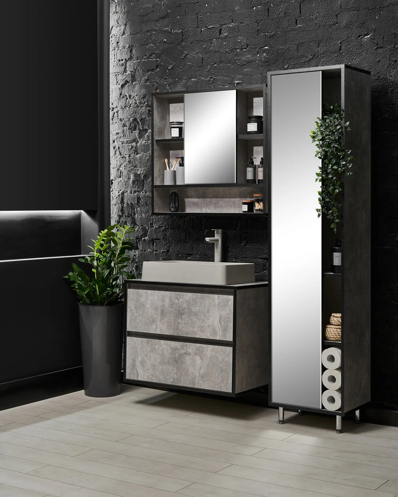 Set dulap cu lavoar Montebella 57.06 Loft + Naomi 585х385 (Koala)