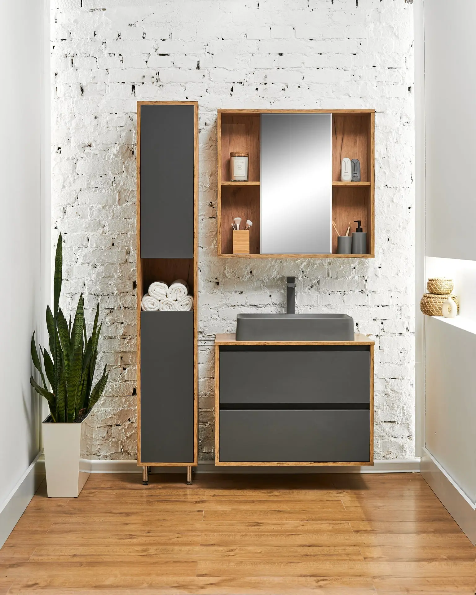 Set dulap cu lavoar Montebella 57.06 Spirit + Naomi 585x385 (Lemur)