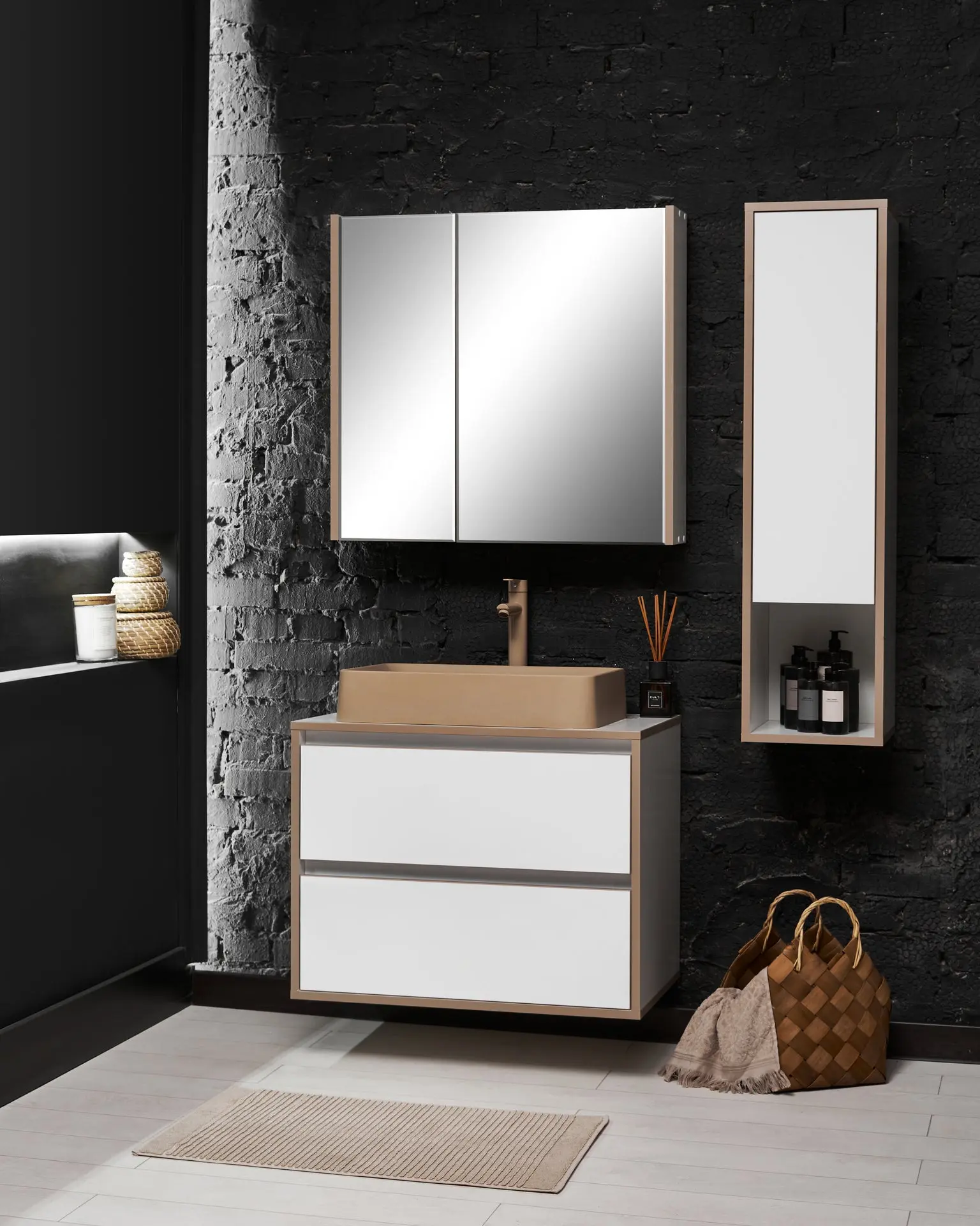 Set dulap cu lavoar Montebella 57.06 Terra + Naomi 585х385 (Jaguar)