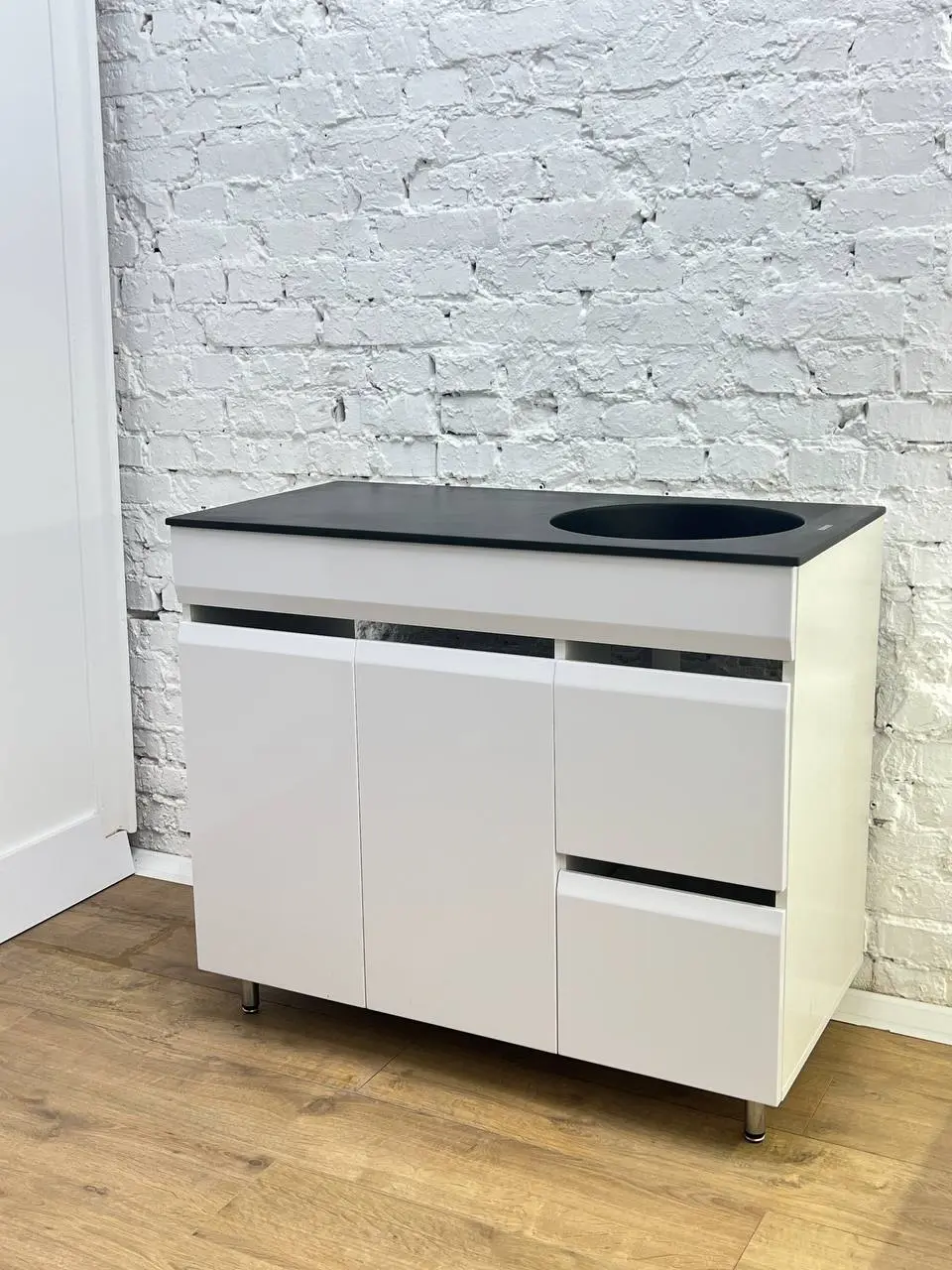 Set tumba cu lavoar 2 usi/2 sertare + lav 1000x500 (White)