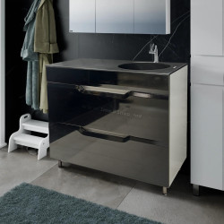 Set tumba cu lavoar cu sertare + lav 1000x500 (Black/White)