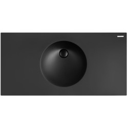 Набор тумбы с раковиной с ящиками + ум 1000х500 (Black/White) Thumb