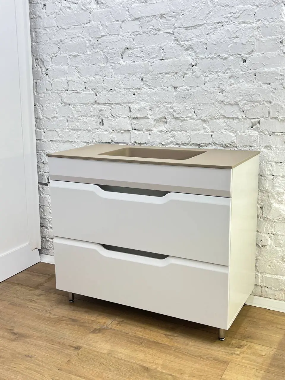 Set tumba cu lavoar cu sertare + lav 1000x500 (White)