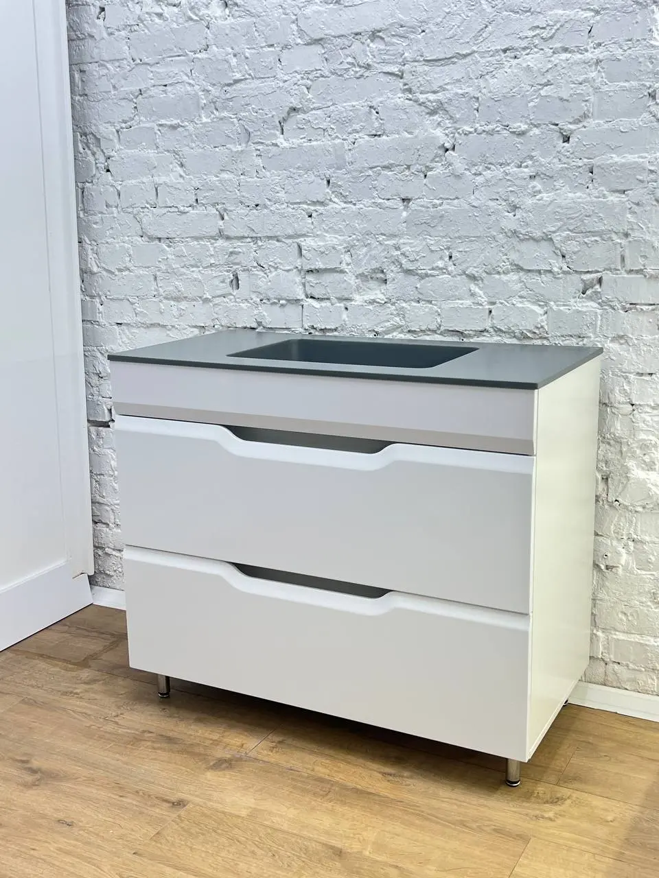 Set tumba cu lavoar cu sertare + lav 1000x500 (White)