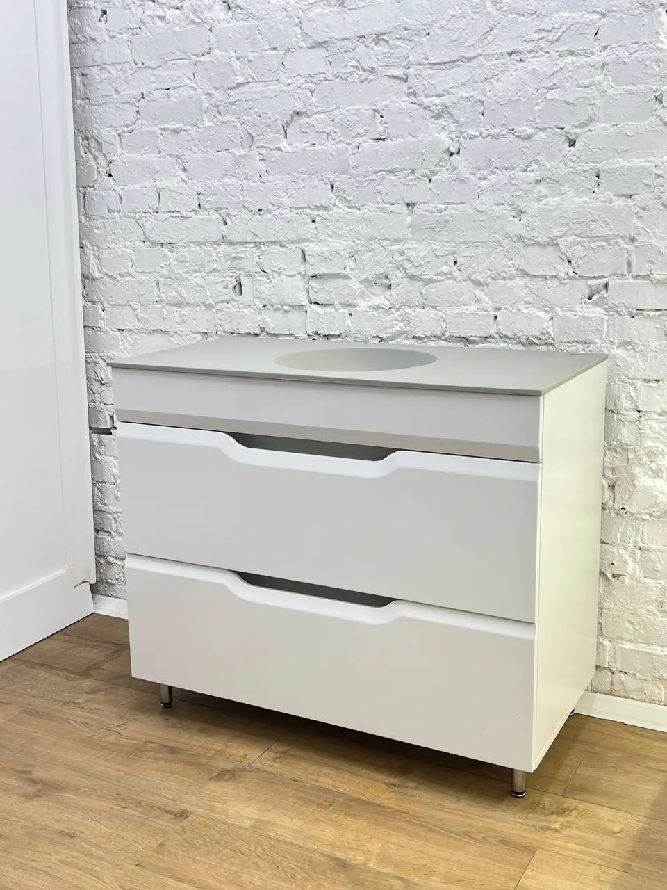 Set tumba cu lavoar cu sertare + lav 1000x500 (White)