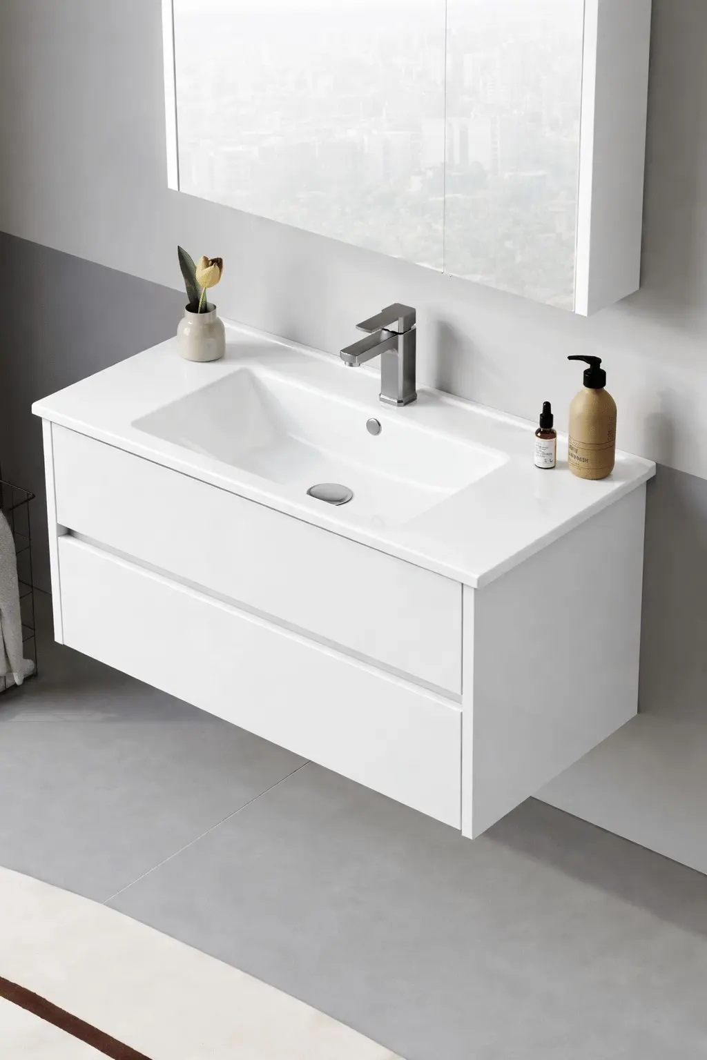 Set dulap cu lavoar Orka Arno 100 (White) - 3