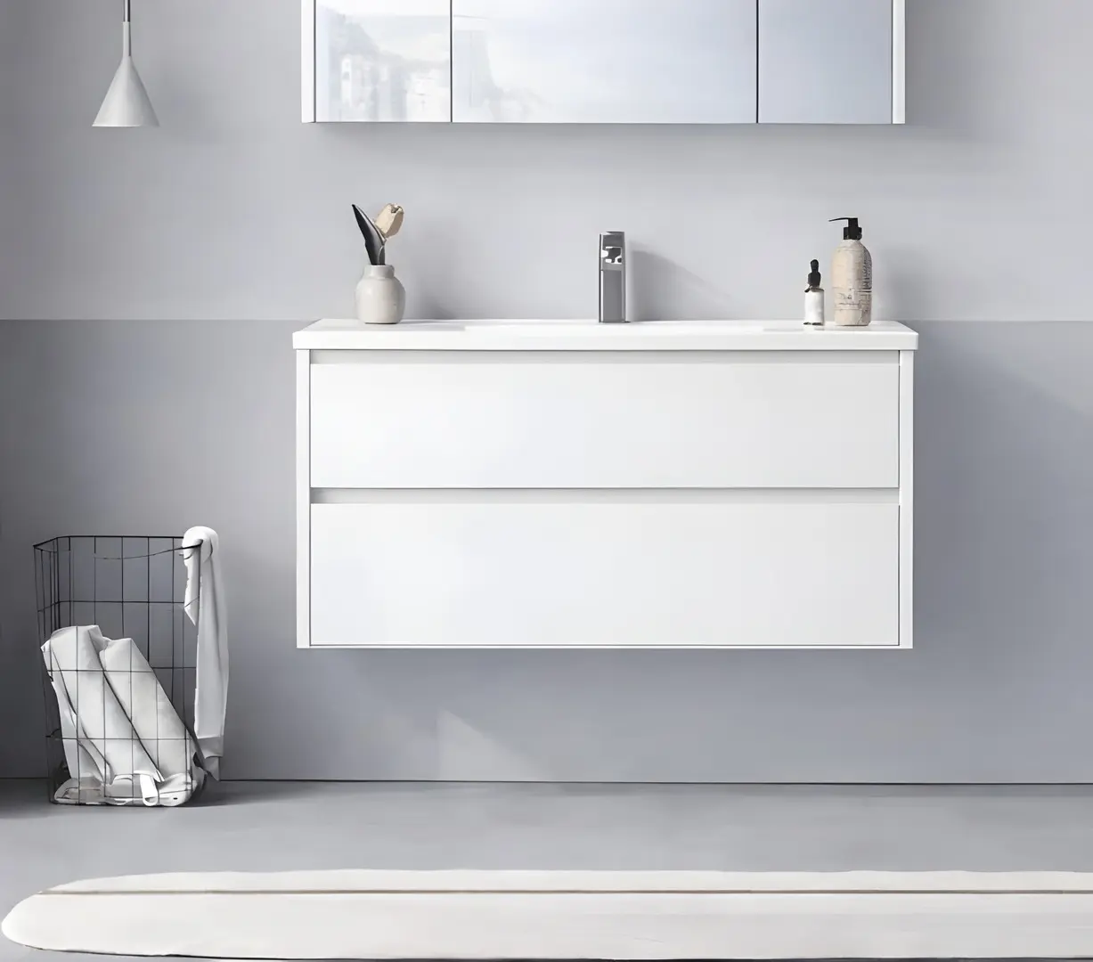Set dulap cu lavoar Orka Arno 100 (White)