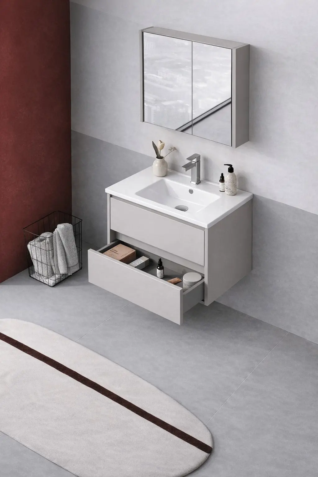 Набор тумбы с раковиной Orka Arno 65 (Cashmere) - 5