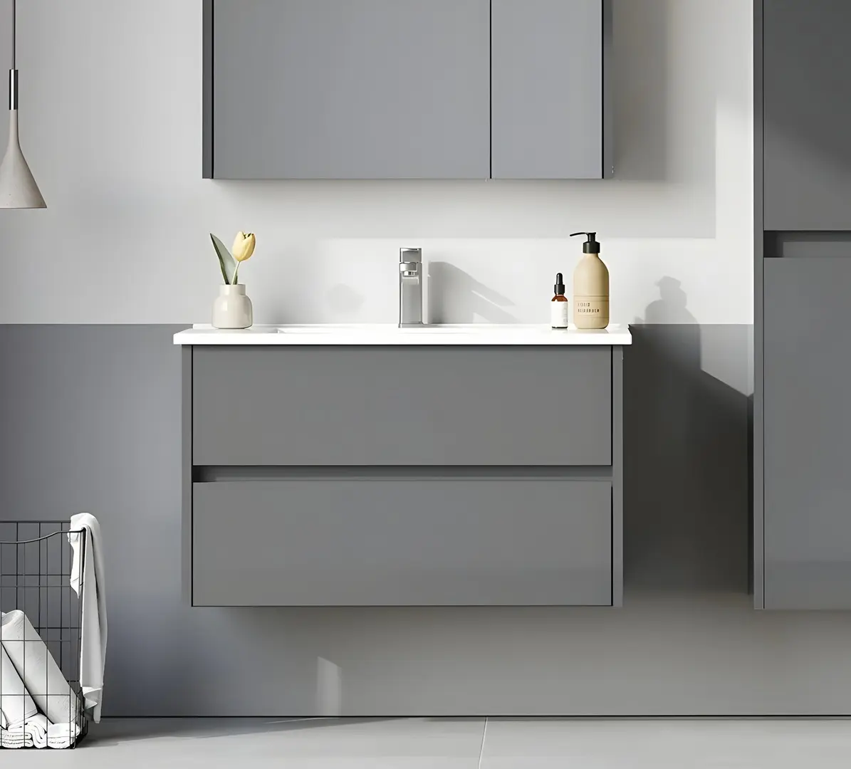 Набор тумбы с раковиной Orka Arno 85 (Grey)
