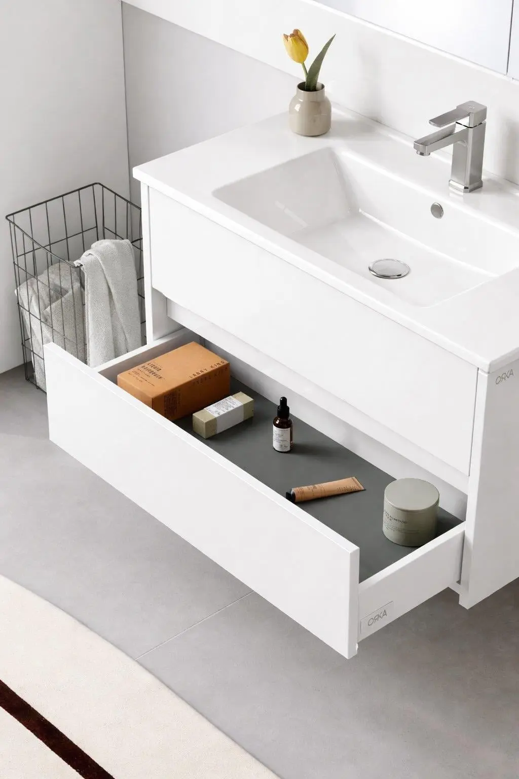 Набор тумбы с раковиной Orka Arno 85 (White) - 5