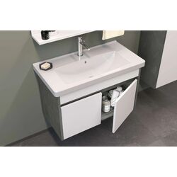 Set dulap cu lavoar Orka Aydos 100 (Silver/White) Thumb