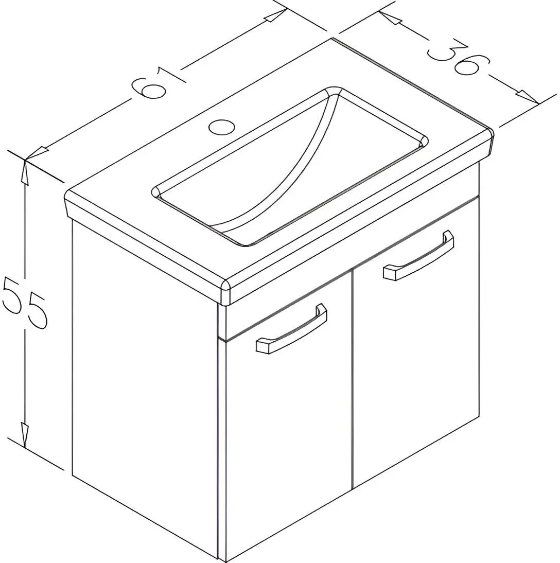 Set dulap cu lavoar Orka Bafa 60 (White) - 6