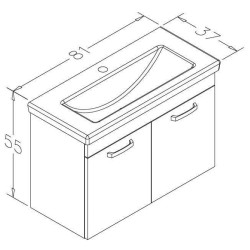 Set dulap cu lavoar Orka Bafa 80 (White) Thumb
